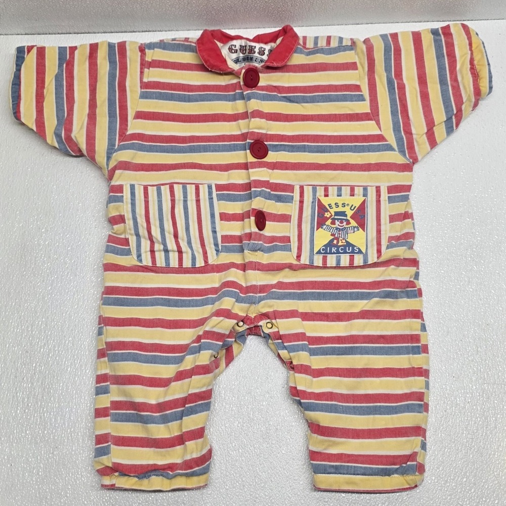 Vintage Baby Guess George Marciano Striped Circus Jumper Size 18 Months